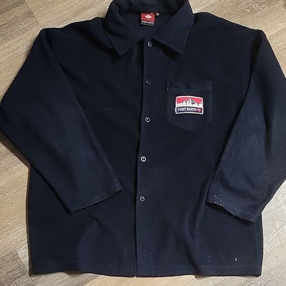 point north Other - 90s Rare Point North Black Fleece Shirt Vintage Beautiful Buttun Up
